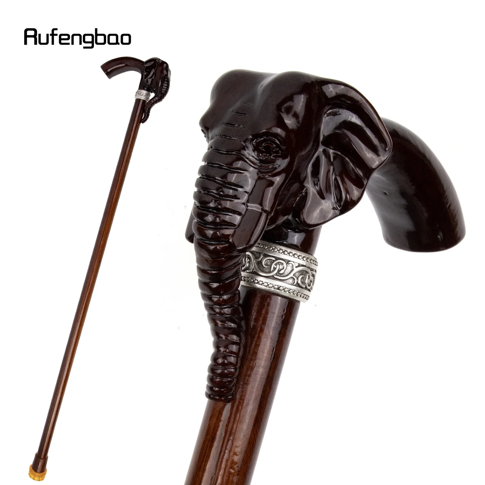 Éléphant en bois à Joint unique mode bâton de marche décoratif Cospaly fête canne de marche Halloween maace baguette Crosier 92 cm