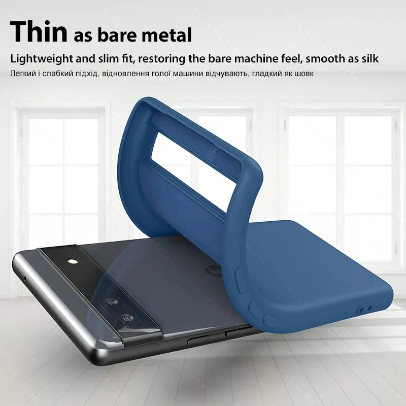 Luxury Original Liquid Silicone Phone Cases For Google Pixel 8 6 7 Pro 6A 7A Case For Google Pixel 8 7 Pro Shockproof Soft Cover 4