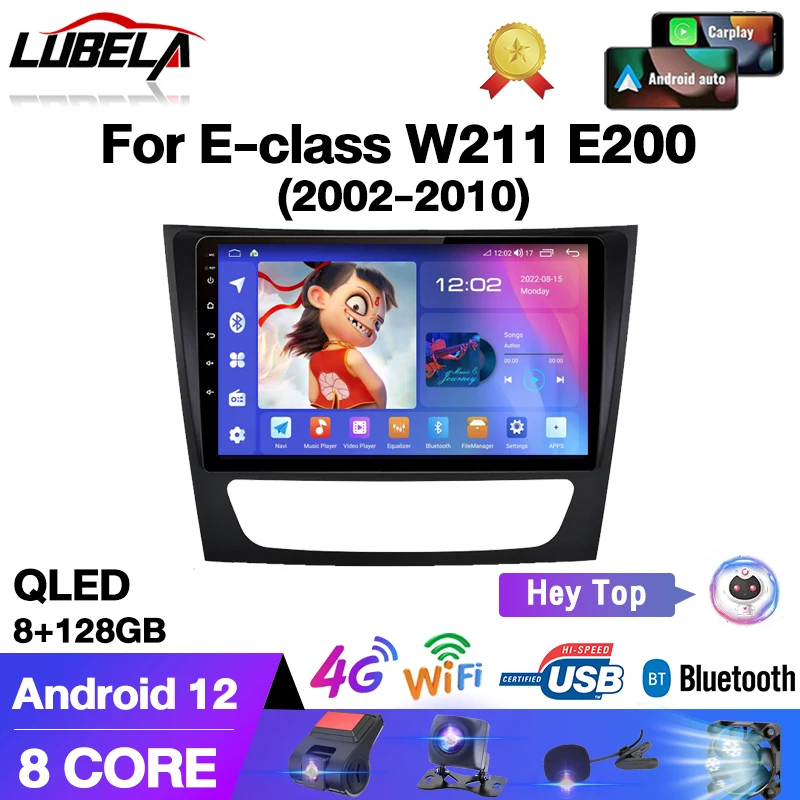 Radio Wireless Android Auto Carplay Per Mercedes Benz Classe E W211 E200 E220 E300 E350 E240 Cls 2002-2010 4G Wifi Radioautoradio