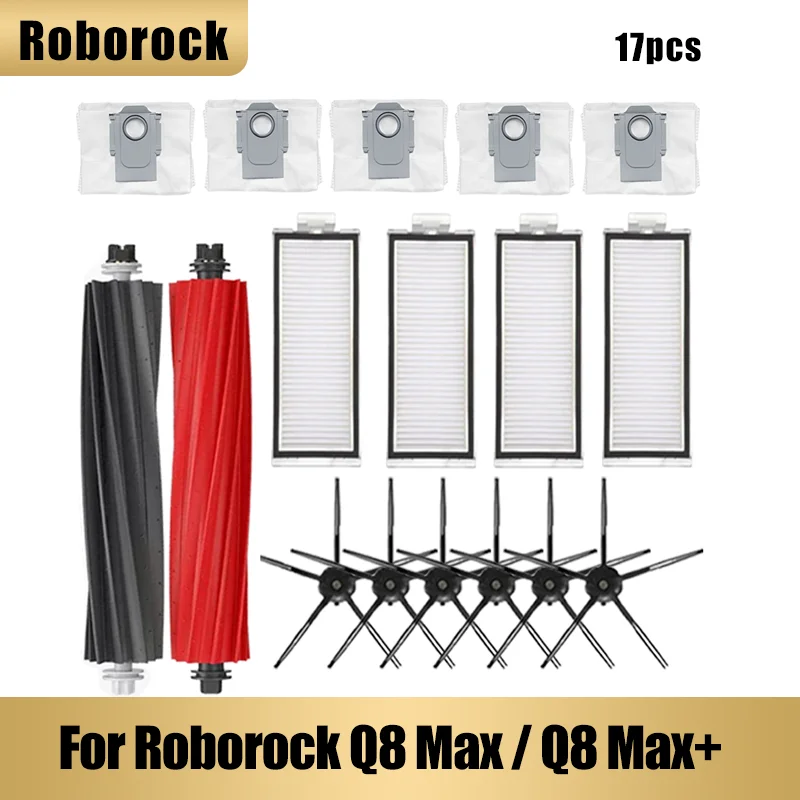 For Roborock Q8 Max, Q8 Max+, Q5 Pro, Q5 Pro+ Replacement Spare Parts Main  Side Brush Hepa Filter Mop Cloth Dust Bag - AliExpress