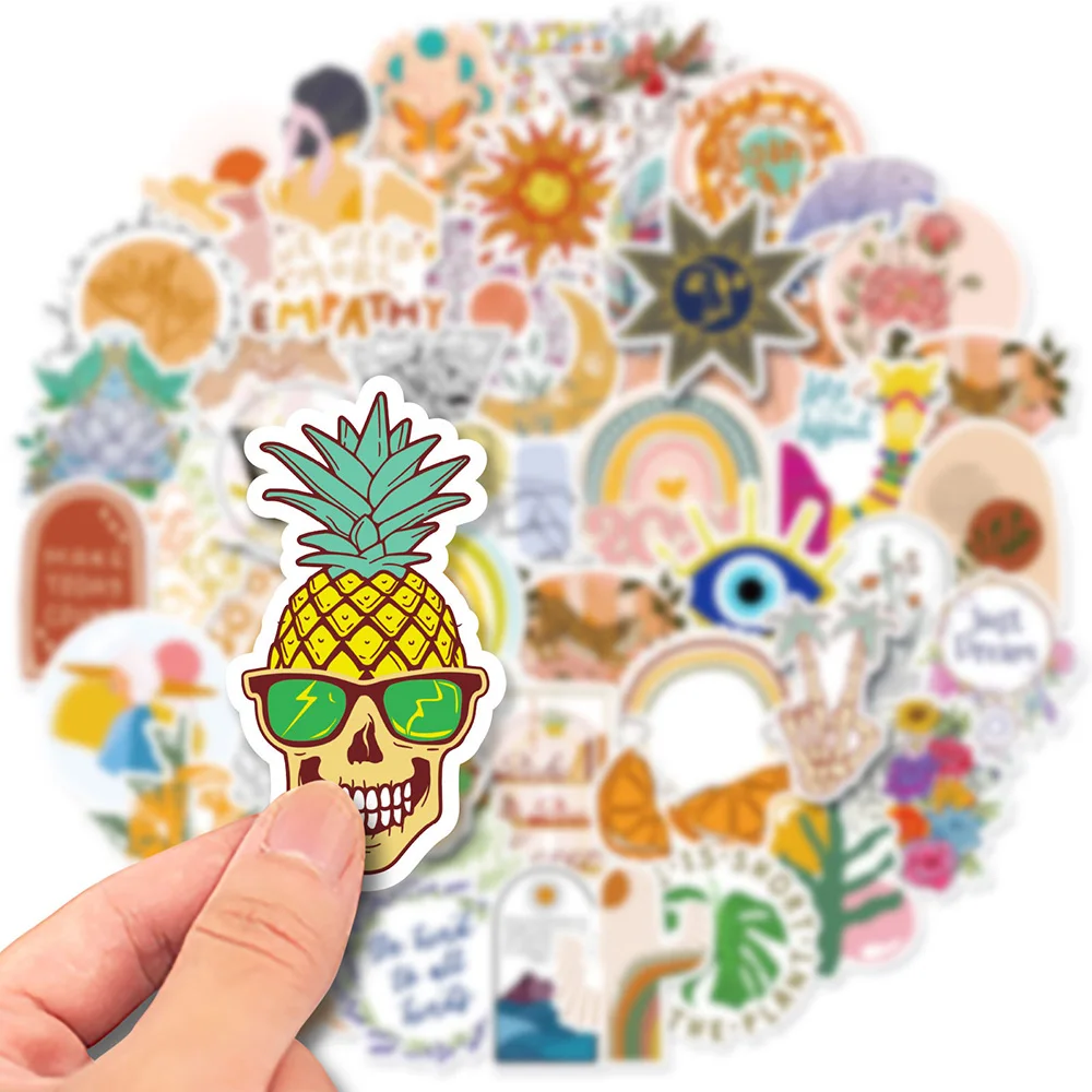 

10/30/50pcs Retro Colorful Boho Stickers Decals DIY Laptop Guitar Tablet Phone Water Bottle Waterproof Graffiti Sticker for Kids