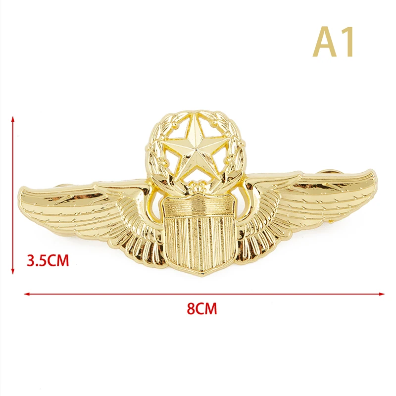 Uns Armee Flügel Militär kommando Meister Flieger Metall flügel Abzeichen wwii uns Befehl Pilot Abzeichen Pin Brosche – Detail 1