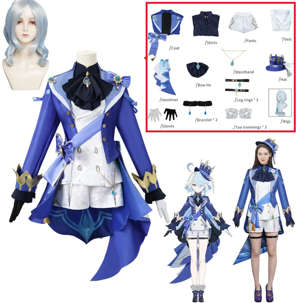 Furina Focalors Cosplay Costume Game Genshin Impact Daily Clothes Carnival Uniform Halloween Party Costumes Masquerade Women