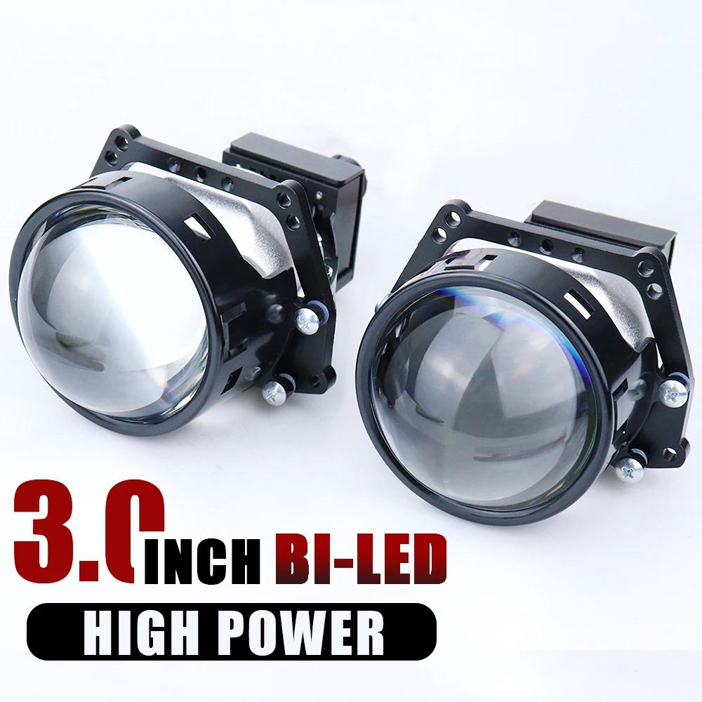 

3.0 Inch Bi Led Projector Lens Car Headlight H4 H7 9005 9006 High Low Beam Bi LED Lenses Bulb 120W 20000LM Hella 3R Auto lamp