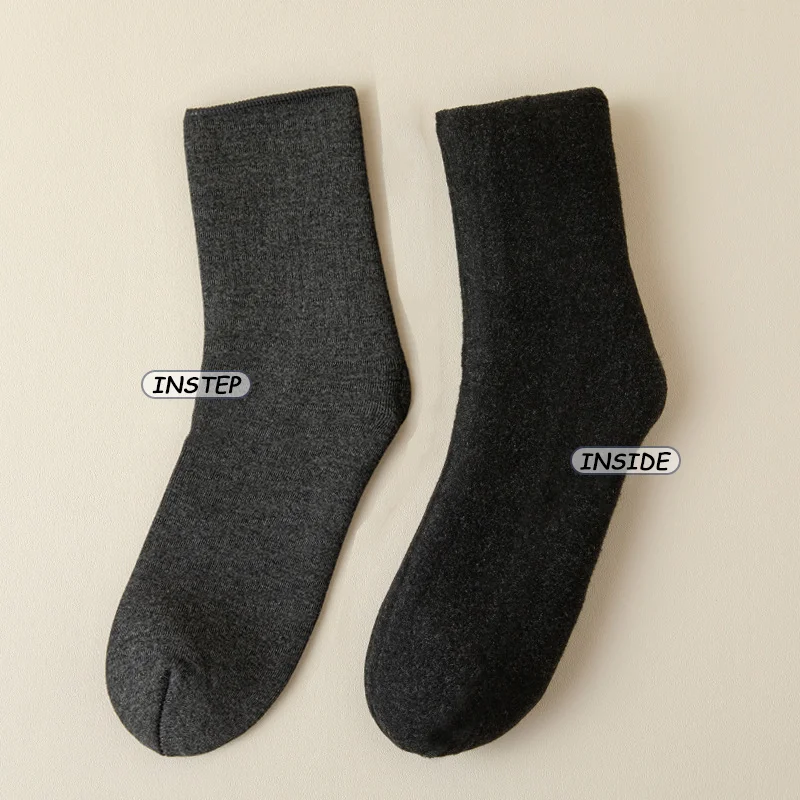 winter socks men's padded and thickened warm snow socks Korean version of the mid-calf men's versatile socks winter floor socks