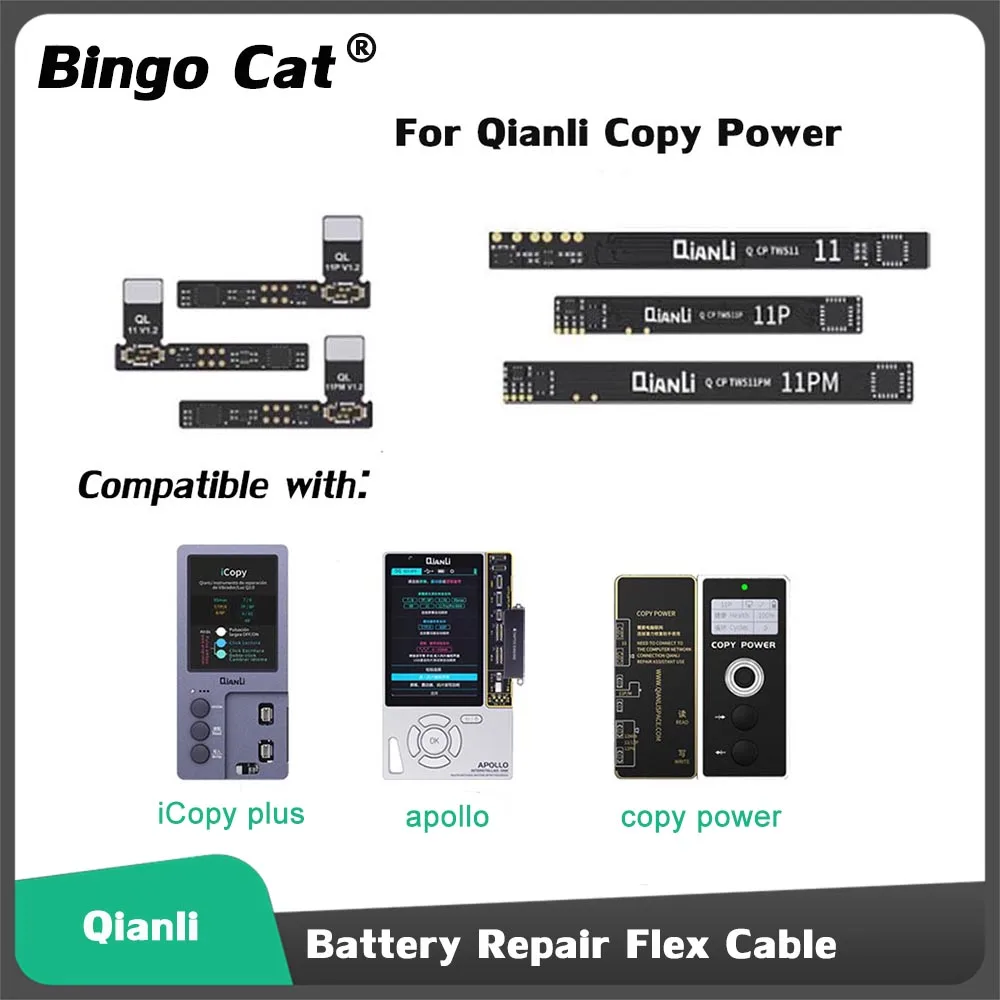 Qianli Copy Power Flex Cable Per Iphone 14 13 12 11 Pro Icopy Battery Data Corrector Pop Up Messaggio Di Errore Health Warn Remove