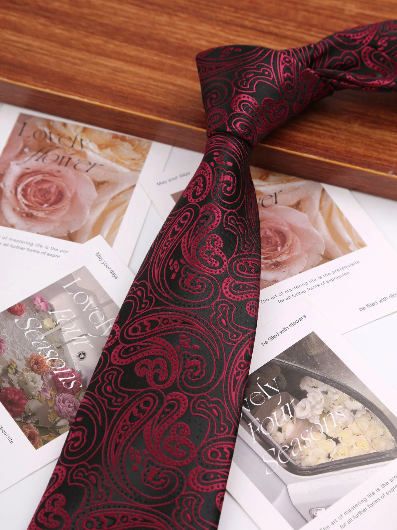 Neue 8CM Herren Krawatten Floral Gestreiften Solide Rosa Business Krawatten Schal Krawatte Für Männer Bräutigam Hochzeit Party krawatte – Detail 18