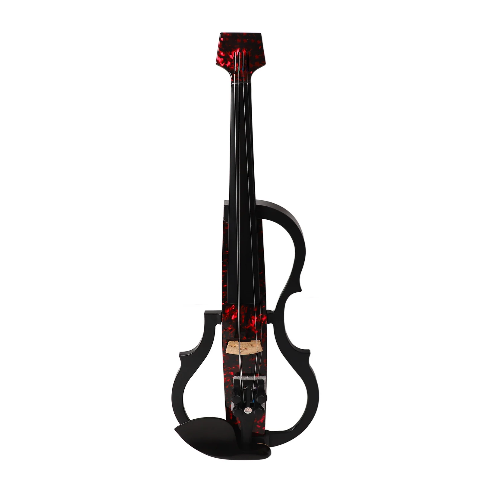 Electric Fiddle Headless Electric Violin Carbon Fiber Body ABS Edge Silent Violin for Practice Performance