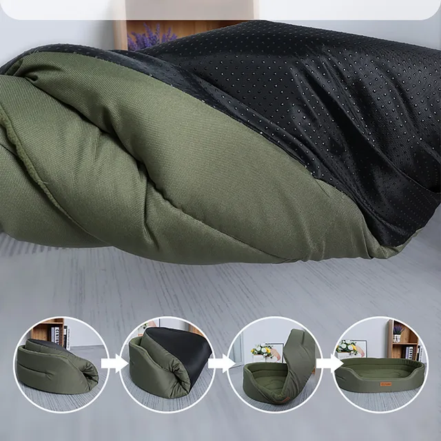 Polar Fleece Dog Bed Waterproof 600D Oxford Cloth and Winter Warm Polar Fleece Double Sided Available Suitable for All Seasons 5