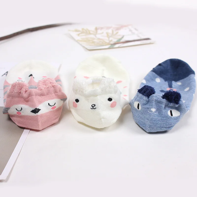 5 Pairs Pack Lot Women Socks Stereoscopic Female Kawaii Cat With Dog Cute Short Socks Cotton Animal Casual Soft Funny Socks