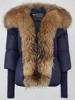 Loose Natural Real Fox Fur Collar Coat Thick New European Fashion White Duck Down Jacket Winter Women Warm Luxury Outerwear 3