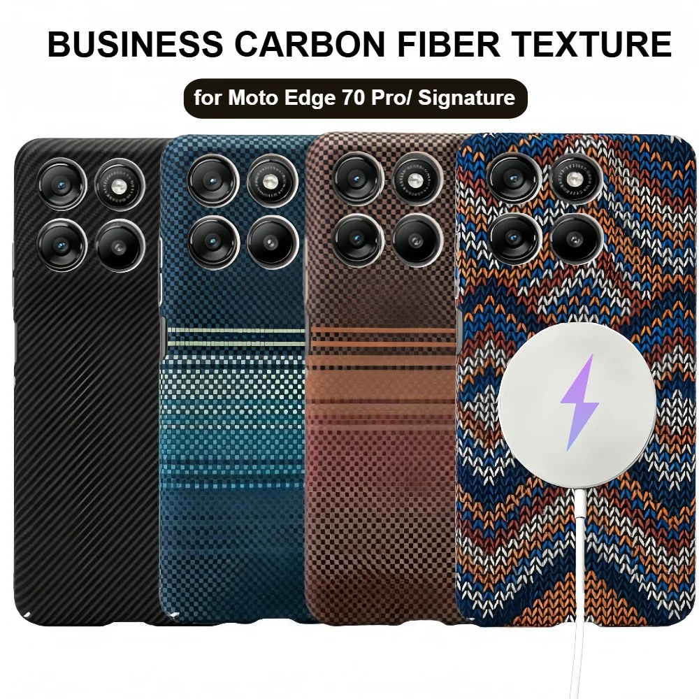 Slim Business Carbon Fiber Texture MagSafe Case with Anti-Drop Protection