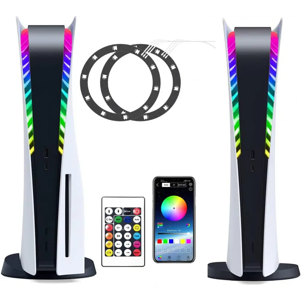 RGB LED Light Strip for PS5 Slim Disc And Digital Edition 8 Colors 400 Effects Flexible Game Console Color Changing Lamp Ring 1