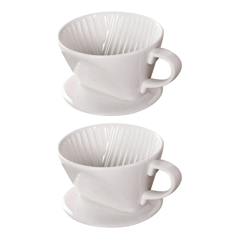2x Coffee Filtering Cup Practical Ceramic Coffee Filter Hand Brewed