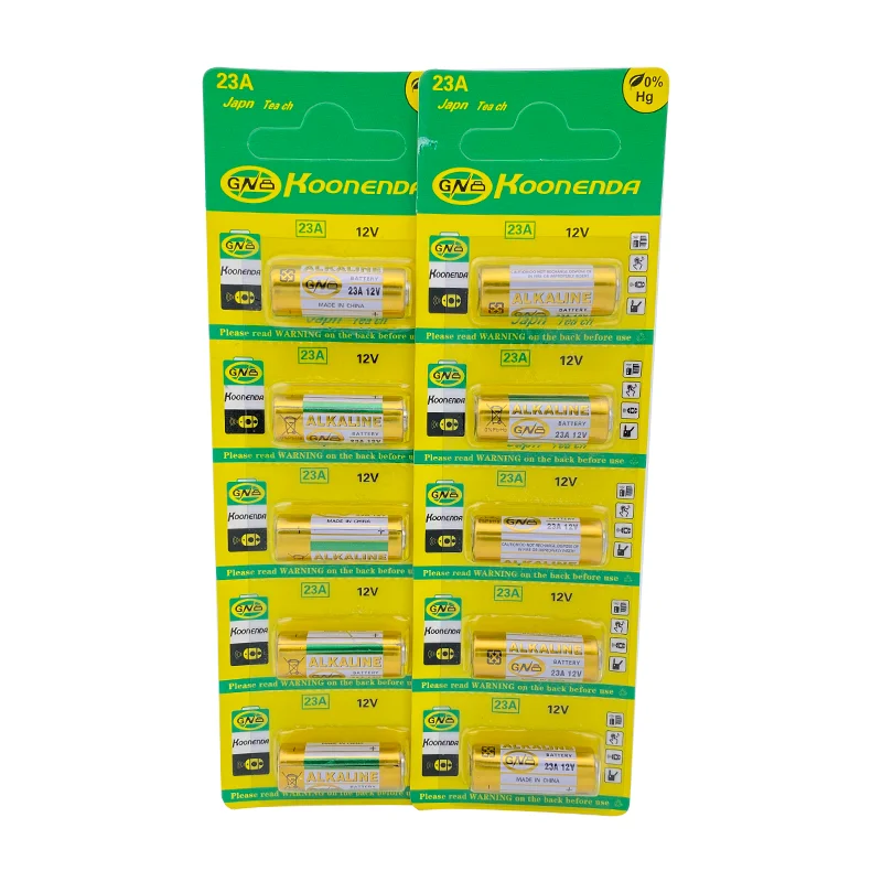 12V 23A Dry Alkaline Batteries 5PCS/1Card for Doorbell car Alarm walkman