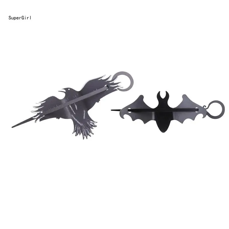 

Gothic Bat Hair Clips Nice Hairpin with a Black Raven Barrette Crow Realistic Hairpin Bat Bird Hair for Women Girl