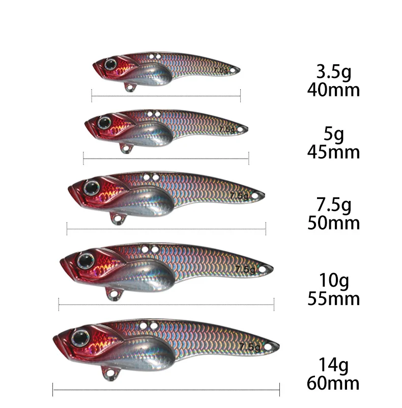 Qualität VIB Angelköder Jig 3,5-14 g künstliche Klinge Metall sinkender Spinner Vibrationsköder Swimbait Pesca für Barsch Hecht Barsch – Detail 2