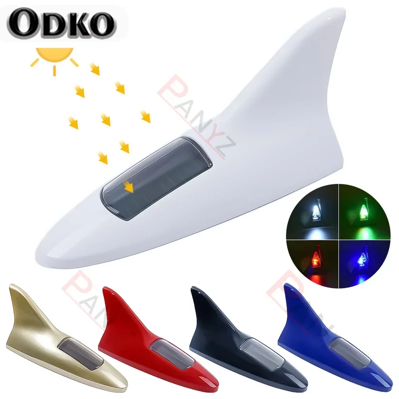 Pinna di squalo Alimentato ad energia solare Flash per auto Luce stroboscopica Lampada di emergenza Antenna Ricevitore di segnale di controllo Decorazione del tetto