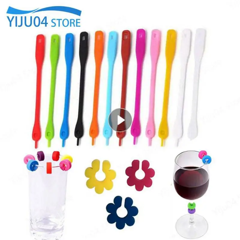 SiliconeRedWineGlassMarkerDrinkingGlassIdentificationRingCup