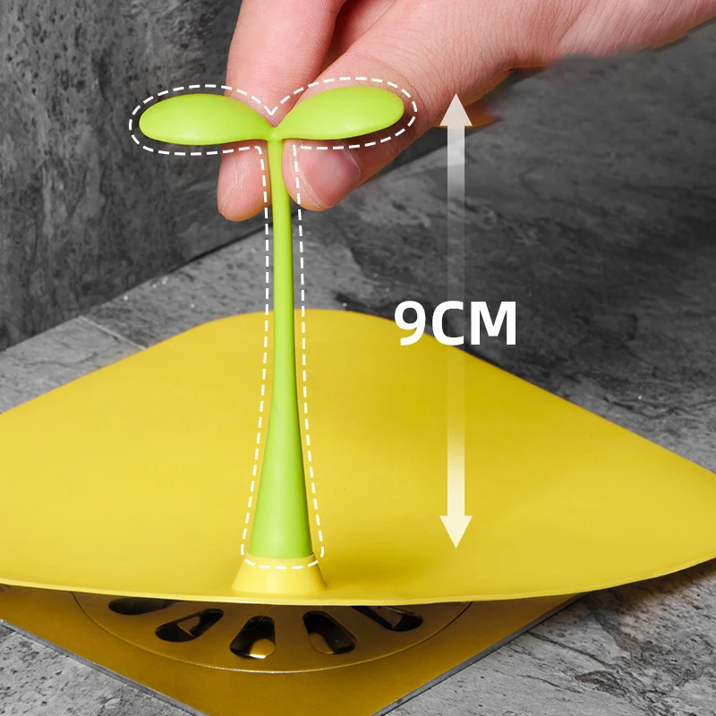Sealing Cover Plugs Small Grass Sprouts Sewer Bean Sprouts Shape Deodorant Mat Silicone Anti-insect Anti-odor Floor Drain Cover Kitchen Bath