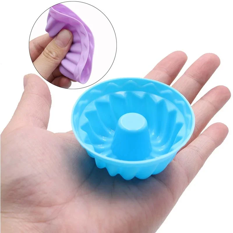 12 Pieces/Set Of Silicone Cake Mold Round Muffin Cup Cake Baking Mold Kitchen Cooking Bakeware Making Diy Cake Decoration Tool