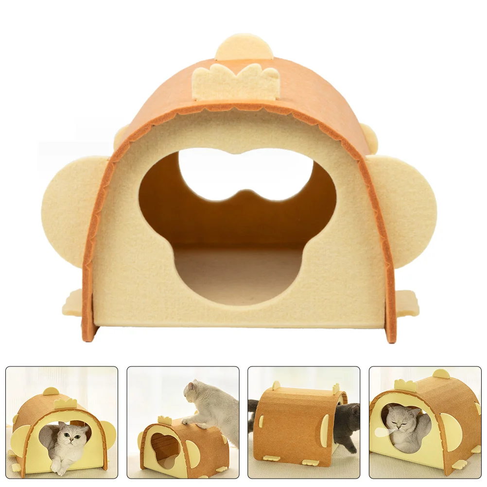 

Cat Nest Bed Pet Hut Felt House Indoor Convenient Wear-resistant Breathable Sleeping Dog Kennel