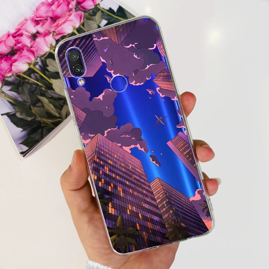 Fashionable Clear Silicone TPU Phone Case - Painted Design Cover