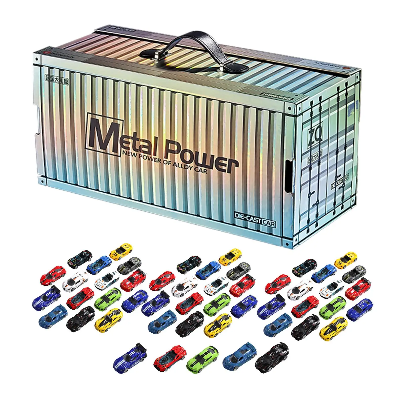 

50 Pieces 1:64 Alloy Toy Model Car Race Cars Toys Playsets with Storage Box 1:64 Scale Toy Cars for Children Girls Gifts