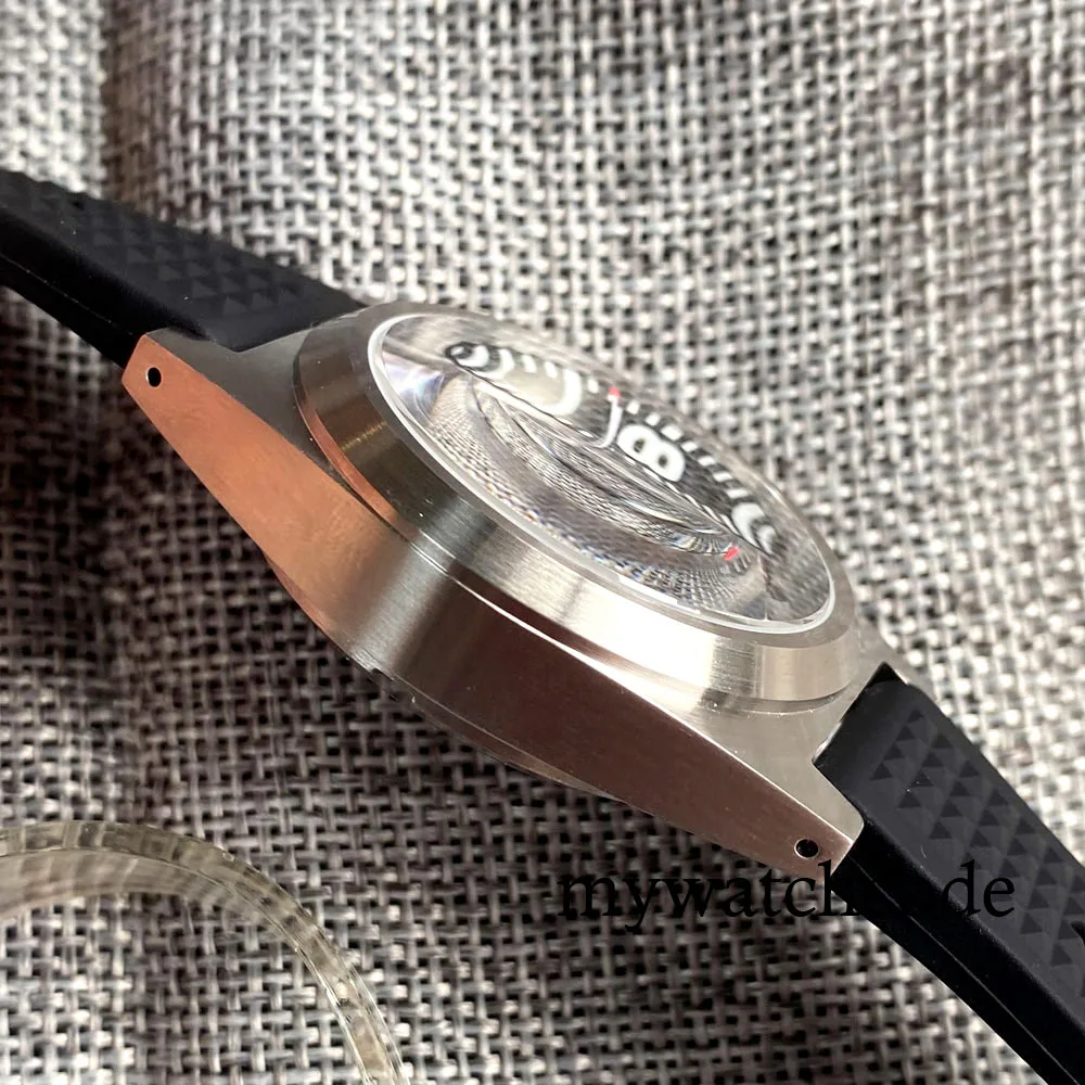Tandorio Pilot Aviation Relógio de Pulso Automático Masculino ar Cúpula Safira Waffle Strap 200m Diver Steel Clock 38 mm 62mas Nh35a Pt5000 - Image 4
