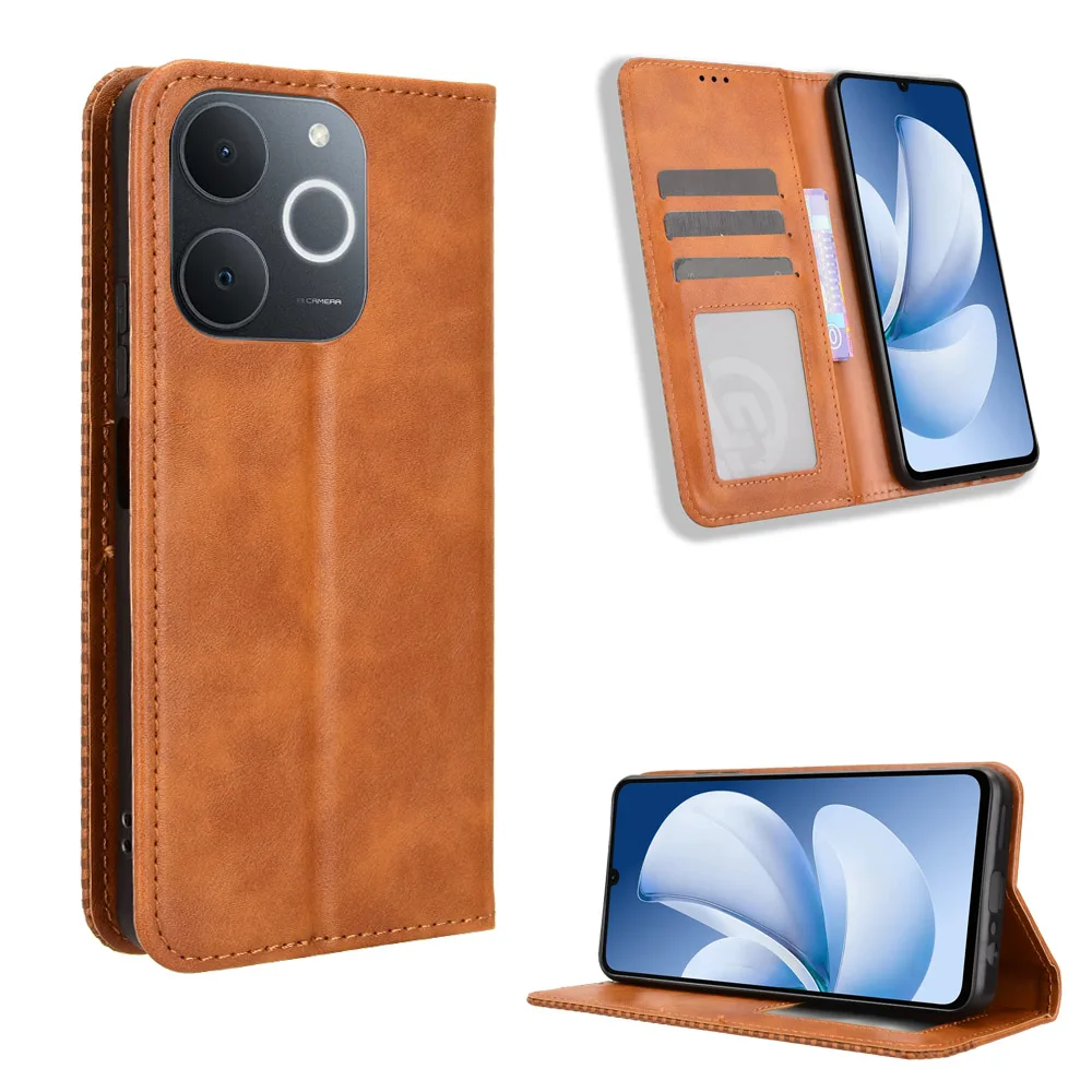 Premium PU Leather Flip Wallet Phone Case - Anti-Knock Protection
