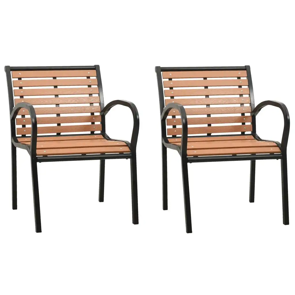 Patio Outdoor Chairs Deck Outside Porch Furniture Set Balcony 2 pcs Wood