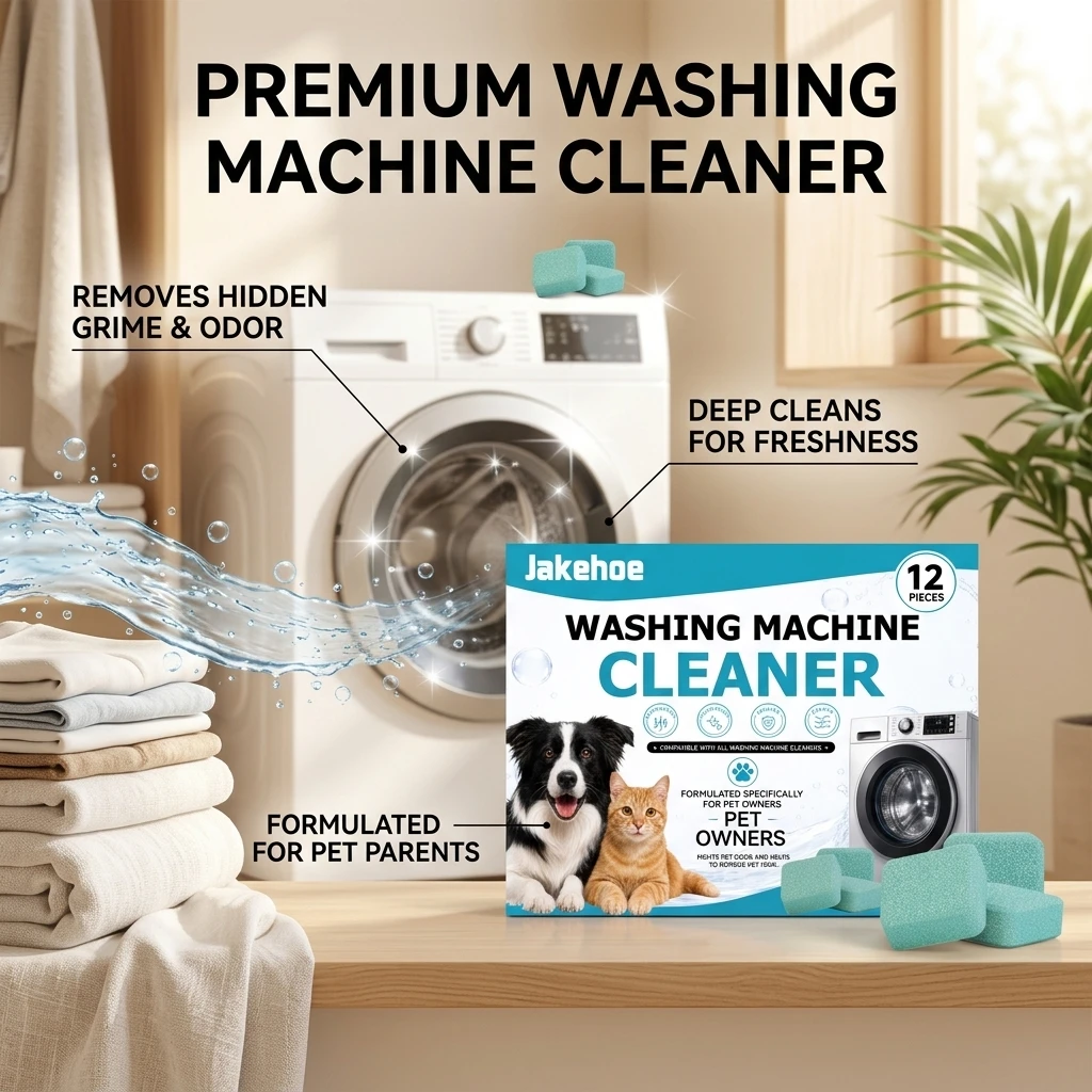 Washing Machine Cleaning Tablets Removing Mold Stains & Pet Hair Eliminating Odors Prevent Bacterial Growth Washer Tank Cleanser