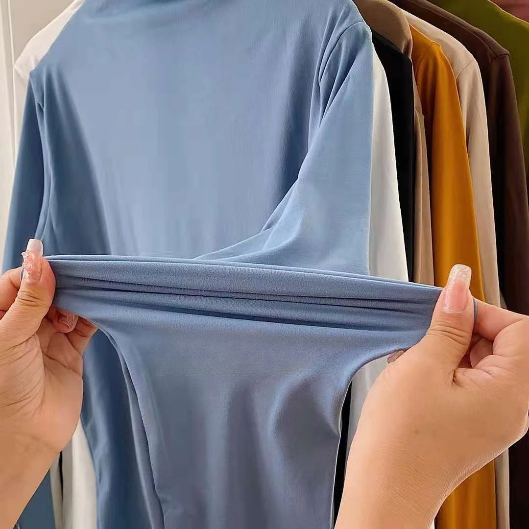 Women Cozy Long Sleeve Turtleneck Top Autumn Winter