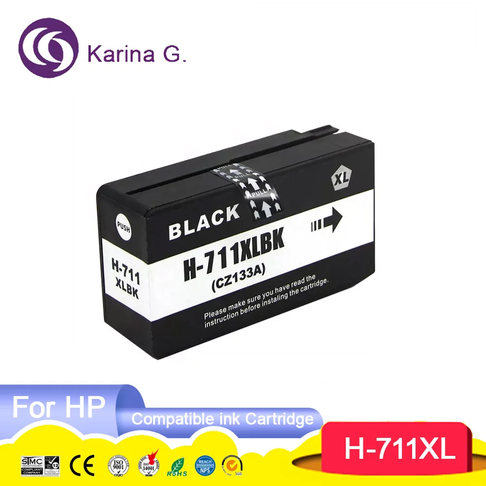 711 XL 711XL Premium Compatible Color Inkjet Ink Cartridge for 711 for  Designje