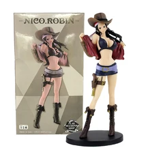 

26cm One Piece Anime Figure Nico Robin Sexy Cowboy Standing Postur Collectible Decoracion Figurine Toys PVC Model Dolls Gifts