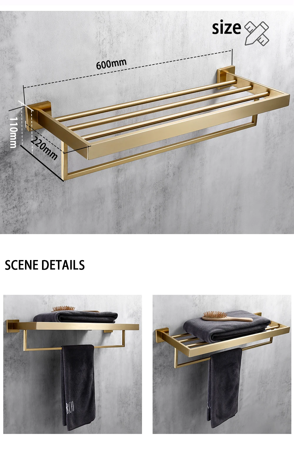 Wall Mount Stainless Steel Clothe Hook Toilet Paper Holder Towel Bar Bathroom Accessories