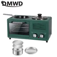DMWD 4 in 1 Household Electric Breakfast Machine Toaster Frying Pan Mini Oven Bread Pizza Maker Hot Pot Steamer Boiling Pot 1