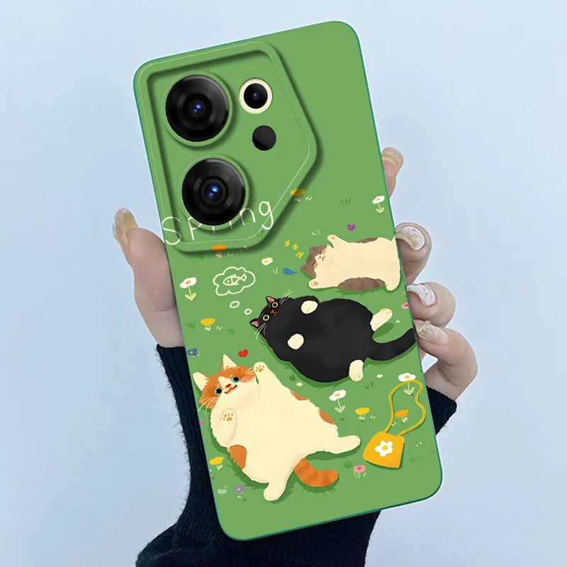 Cute Panda & Cats Silicone Soft Back Cover - Slim Anti-Scratch Protective Case