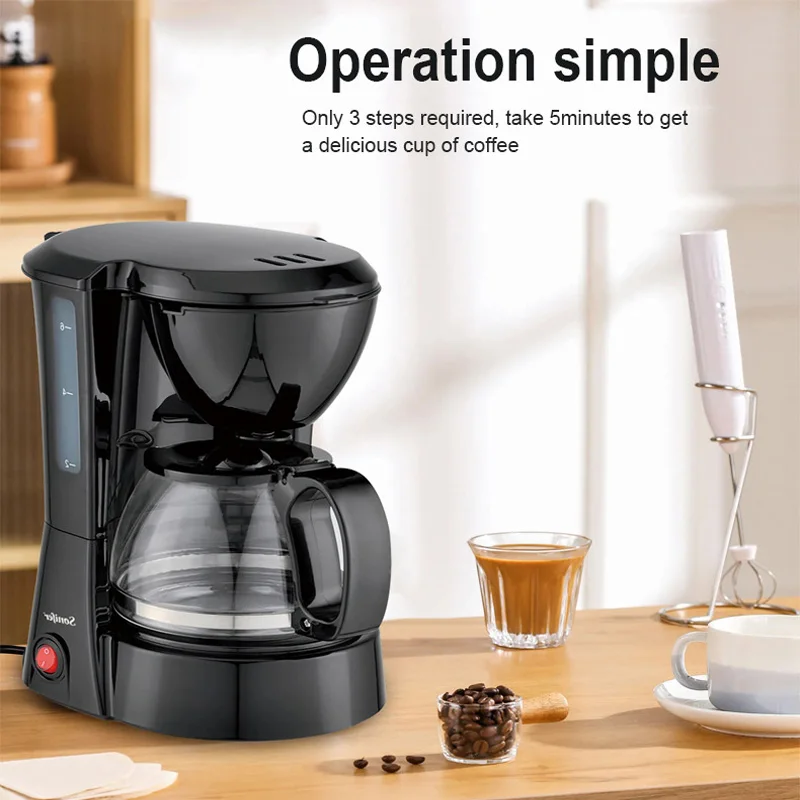 Automatic America Drip Coffee Maker 750ml Large Capacity Filter 110v 220v Desktop America CafÉ Americano Machine 4