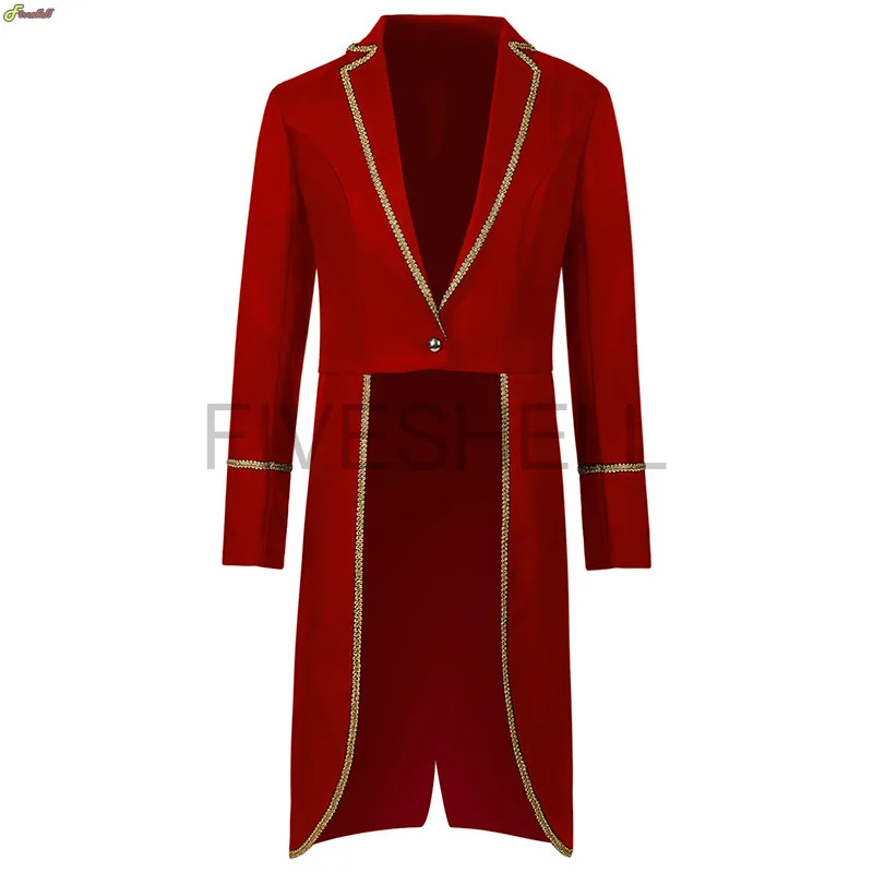 

Костюм на Хэллоуин для взрослых, блейзер с длинным рукавом и цирковым кольцом, пальто, Рождественский карнавал, средневековый косплей, искусственный наряд