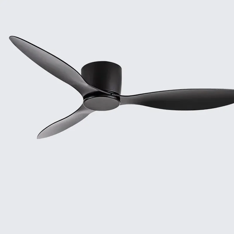 42 52 אינץ 'מאוורר ללא אור dc מנוע שליטה מרחוק קירור אוהדים מנורת קומה נמוכה מאוורר תקרה גבוהה מאוורר לבן עץ שחור