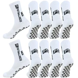 Enhanced Grip Unisex Sports Socks with Silicone Suction Cups (10  Pairs white)