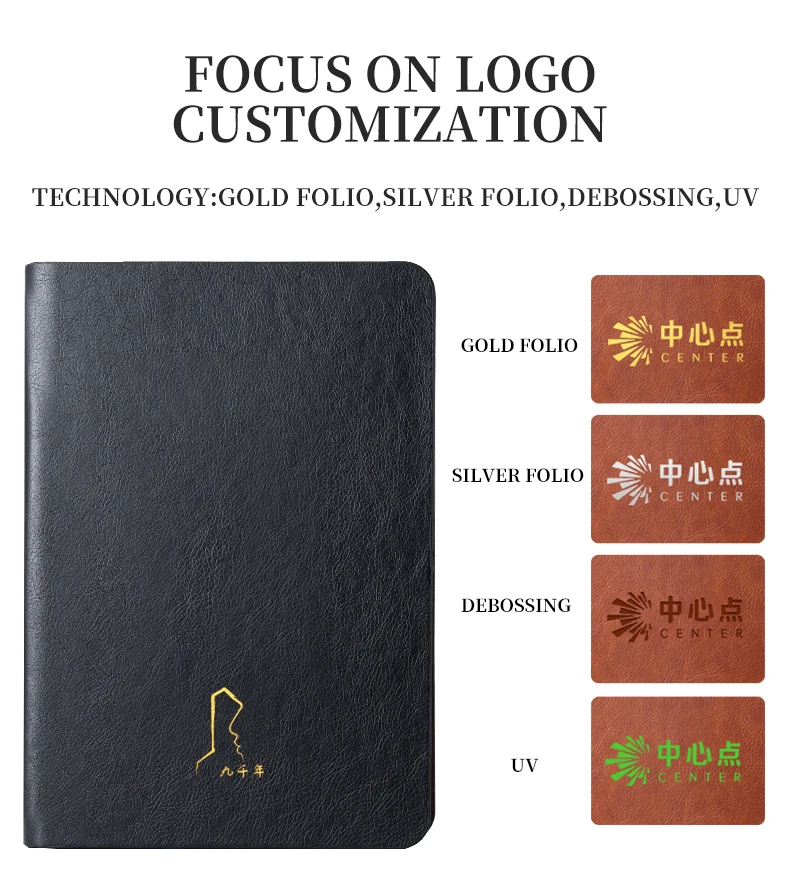 PU Leather Zipper Binder Journal Planner, A6