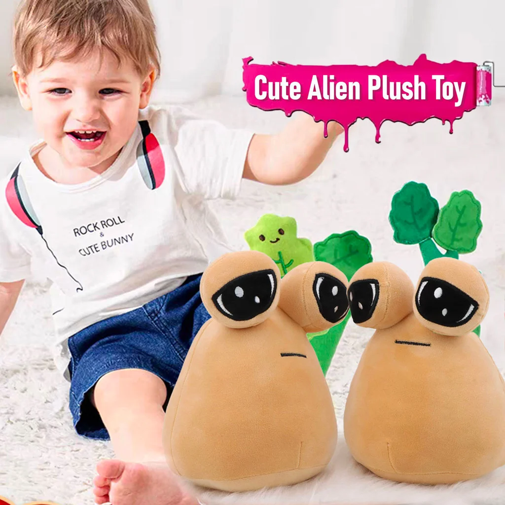 Cute, silly, sad, big eyed alien, take me home quickly. Big eyed alien plush toy, the best companion for children 6