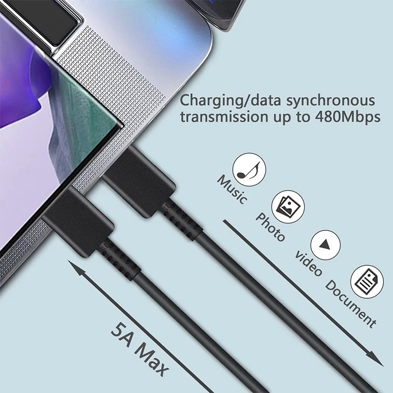 45W Samsung Super Fast Charger with 5A Type C Cable - UK Plug Adapter