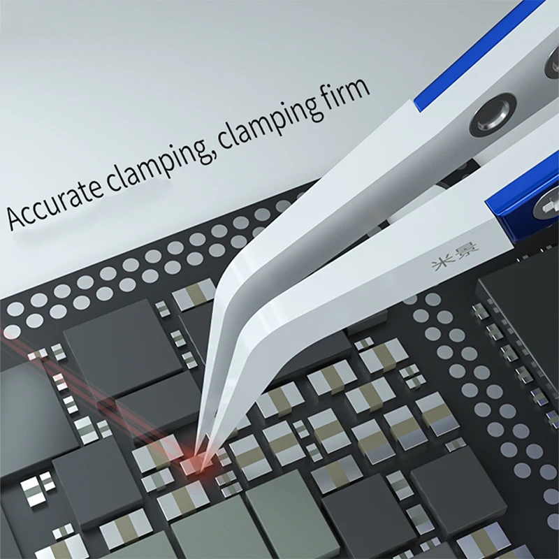 MiJing Anti-static Ceramic Stainless Steel Tweezers Maintenance Industrial Precision Curved Straight Tweezers Repair Tools precision tweezers esd anti static tweezers ceramic tweezers