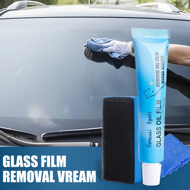 30g Car Glass Oil Film Cleaner Removal Cream Paste Windshield Water Spot  Remover Comes With Sponge Cloth