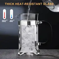 GIANXI Black 350ML Coffee Maker Transparent Glass French Press Stainless Steel With Lid Handle Coffee Pot Coffeeware Teaware 4