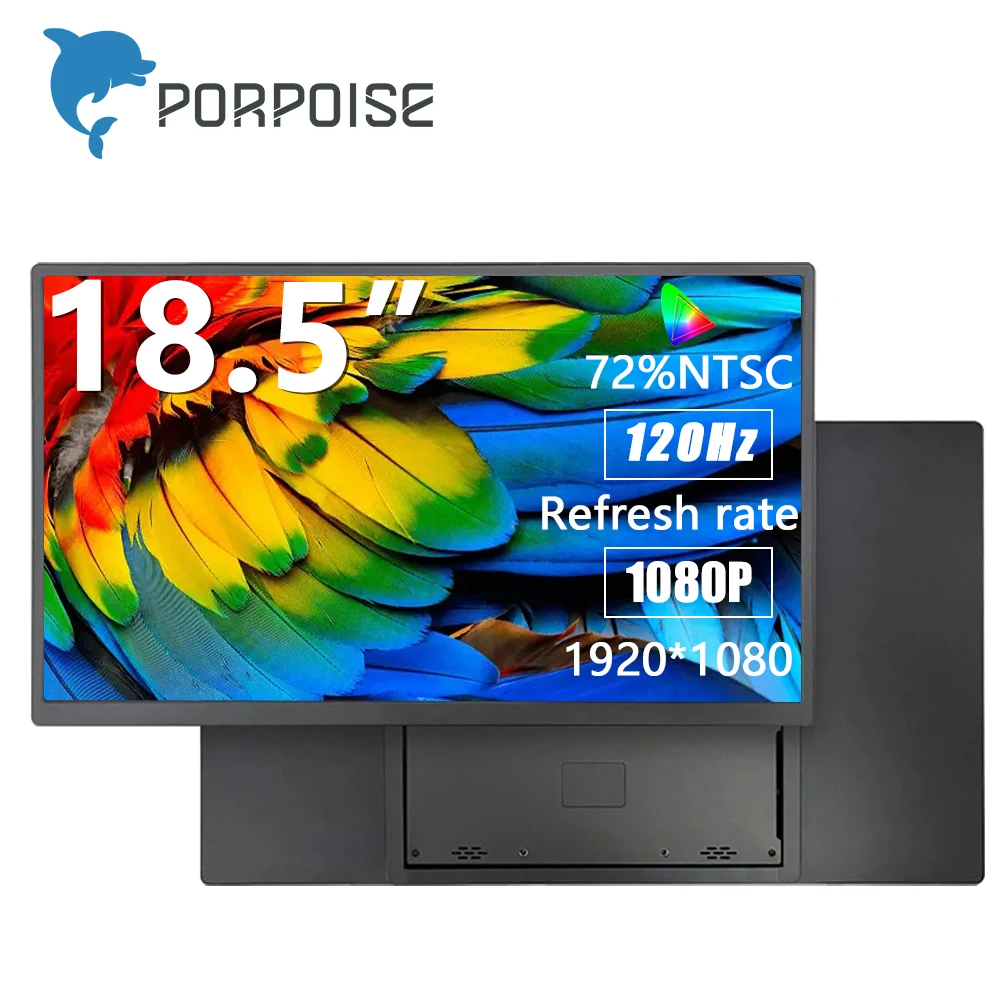 Портативный монитор 18,5 дюймов 120 Гц 1080P с VESA и подставкой 180 ° Регулируемый FHD IPS игровой дисплей для ПК ноутбука Xbox PS4/5 переключателей