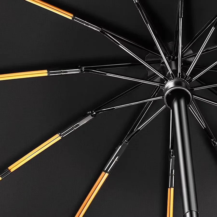 Folding Umbrella Strong Automatic Waterproof Windproof Parasol Male Reflective Strip